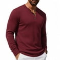 thumbnail image 1 of SOOMLON Long Sleeve Henley Shirts for Men Big and Tall Button Dress Shirt Textured Solid Tshirt Warm Casual Work Wear, 1 of 5