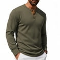 thumbnail image 1 of SOOMLON Long Sleeve Henley Shirts for Men Big and Tall Button Dress Shirt Textured Solid Tshirt Warm Casual Work Wear, 1 of 5