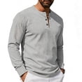 thumbnail image 1 of SOOMLON Long Sleeve Henley Shirts for Men Big and Tall Button Dress Shirt Textured Solid Tshirt Warm Casual Work Wear, 1 of 5