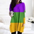 thumbnail image 1 of SOOMLON Mardi Gras Tee Shirts for Women Carnival Tops Tuesday Party Long Sleeve Shirts Funny Color Block Print Outfits Plus Size Crew Neck Tshirts New Orleans Festival Tees 2025 Purple XL, 1 of 6