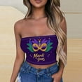 thumbnail image 1 of SOOMLON Mardi Gras Tube Tops for Women Carnival Outfits Tuesday Party Sleeveless Tshirts Fancy Mask Print Tops Sexy Cropped Tops New Orleans Festival Tees 2025 Purple XL, 1 of 4