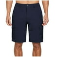 thumbnail image 1 of SOOMLON Men Loose Fit Wide Leg Travel Pants Mens Sweat Shorts Outdoor Summer Clothing for Men Pocket Comfy Shorts Zipper Buttons Shorts Navy L, 1 of 5