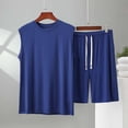 thumbnail image 1 of SOOMLON Men Short Sets 2 Piece Big and Tall Soft Crew Neck Tank Tops Drawstring Shorts Summer Athleisure Outfits, 1 of 5