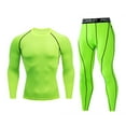 thumbnail image 1 of SOOMLON Men Workout Suit Outfit Fitness Apparel Gym Outdoor Running Pants Shirt Top Casual Pants Quick Drying Fitness Two Piece Long Sleeve Trousers Green XXL, 1 of 2