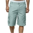 thumbnail image 1 of SOOMLON Men's Car Graphic Letter Print Crop Shorts Pocket Summer Shorts Camouflage Work Shorts Mid Waist Sports Shorts Light Blue L, 1 of 5
