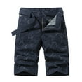 thumbnail image 1 of SOOMLON Men's Cargo Shorts Capri Shorts Casual Loose Fit Pocket Y2k Shorts Stripe Work Shorts Mid Waist Shorts Dark Blue M, 1 of 3
