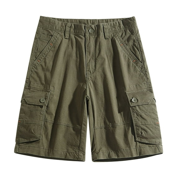SOOMLON Men's Cargo Shorts Fit Summer Casual Work Shorts Comfy Shorts Plus Size Cargo Shorts Pockets Summer Beach Shorts Army Green M