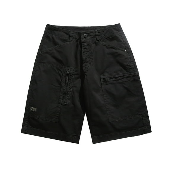 SOOMLON Men's Cargo Shorts Relaxed Fit Outdoor Cargo Shorts Zipper Beach Shorts Workwear Shorts Slim Fit Straight Leg Pants Outdoor Sports Shorts Black XL