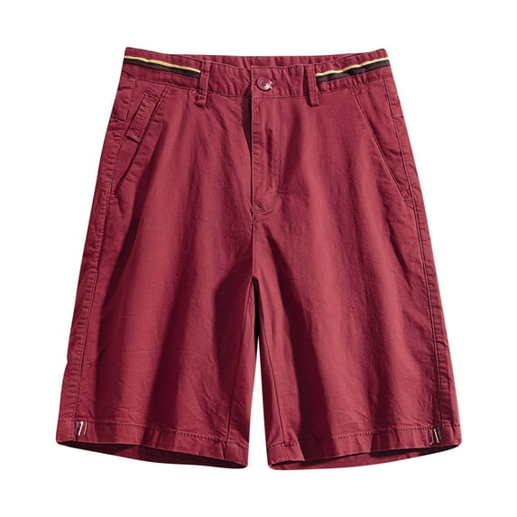 SOOMLON Men's Casual Classic Shorts Beach Shorts Plus Size Cargo Shorts Pockets Summer Beach Shorts Red XXXL