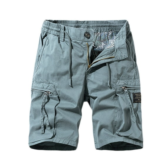 SOOMLON Men's Classic Shorts Drawstring Beach Shorts Pocket Summer Sport Shorts Blue XXL
