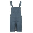 thumbnail image 1 of SOOMLON Men's Denim Work Bib Overall Shorts Pocket Beach Shorts Ripped Denim Ripped Shorts Straight Overalls Blue XXL, 1 of 7