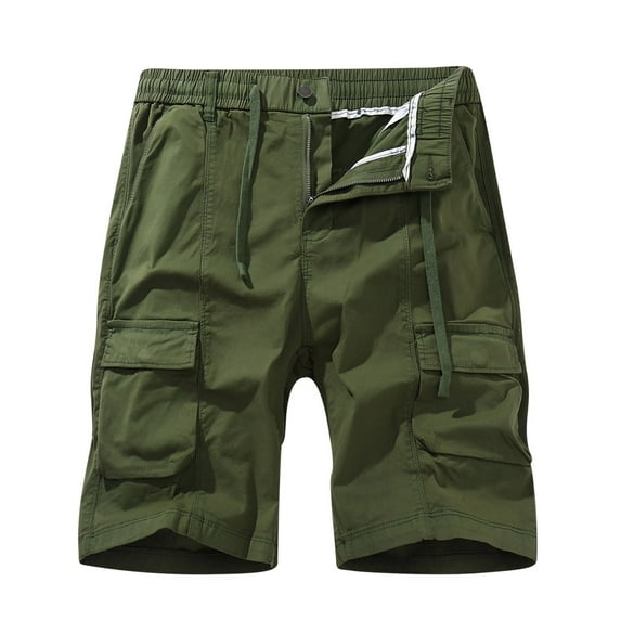 SOOMLON Men's Graphic Print Workout Track Shorts Pocket Comfy Shorts Beach Work Trouser Cargo Shorts Army Green XXXL