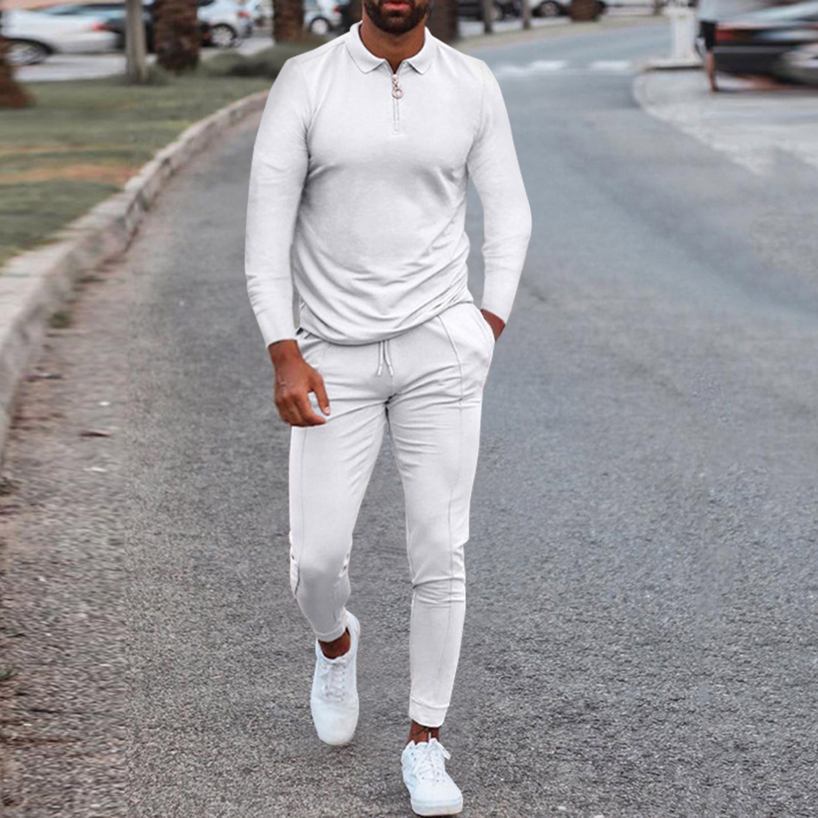 Xysaqa Men's 2 Piece Sweatsuit Outfits Casual Long Sleeve