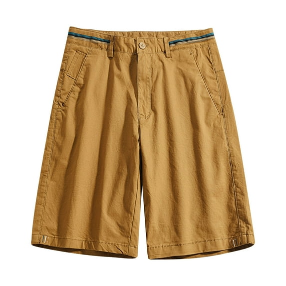 SOOMLON Men's Lightweight Cargo Short Beach Shorts Plus Size Cargo Shorts Pockets Summer Beach Shorts Yellow XXXL