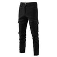 thumbnail image 1 of SOOMLON Men's Lightweight Loose Fit Sweatpants Pocket Formal Pants Zipper Sweatpants Black XXL, 1 of 3