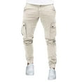 thumbnail image 1 of SOOMLON Men's Lightweight Loose Fit Sweatpants Pocket Lounge Pants Cargo Lace up Leggings White XXXL, 1 of 6