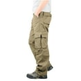 thumbnail image 1 of SOOMLON Men's Pants Casual Pocket Going out Pants Cargo Pants Slim Straight Trousers Outdoor Sports Overalls Pants Yellow S, 1 of 5