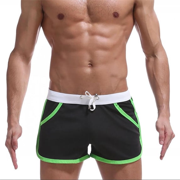 SOOMLON Men's Shorts Summer Moto Biker Shorts Y2k Shorts Summer Home Patchwork Sports Trousers Breathable Shorts Black L