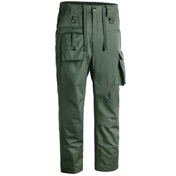 SOOMLON Men's Summer Beach Pants Pocket Boho Pants Multi Overalls Pants Elastic Training Trousers Sports Pants Green XXL