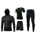 thumbnail image 1 of SOOMLON Men's Sweat Suit Athletic Sports Casual Sets for Running Jogging Y2k Pants Quick Drying Fitness Four Piece Jacket Short Sleeve Shorts Trousers Black L, 1 of 3