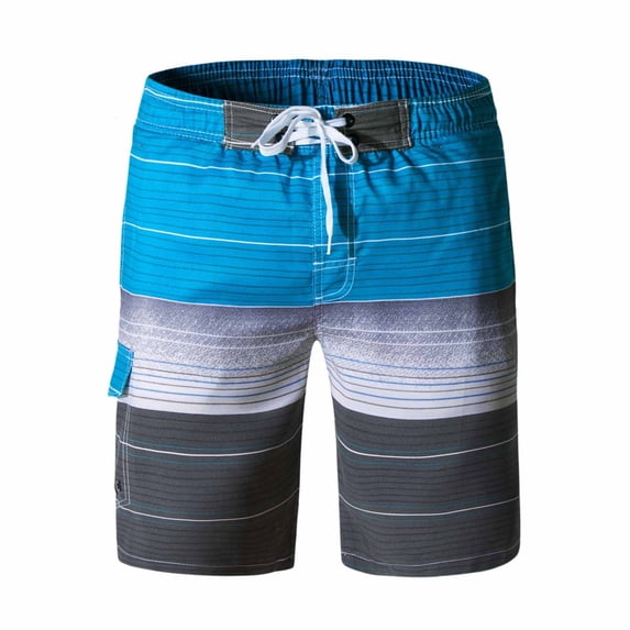 SOOMLON Men's Swim Trunks Lightweight Quick Dry Beach Shorts Drawstring Bohemian Shorts Pocket Hawaiian Shorts Elastic Waist Slim Fit Capri Beach Pants Home Holiday Surfing Shorts Light Blue S