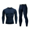 thumbnail image 1 of SOOMLON Men's Tracksuit 2 Piece Athletic Jogging Running Sweatsuit Beach Pants Quick Drying Fitness Two Piece Long Sleeve Trousers Dark Blue M, 1 of 2