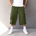 thumbnail image 1 of SOOMLON Mens Cargo Capri Pants Big and Tall Elastic Waist Half Pants Loose Outdoor Pants Trendy Weekend Clothes, 1 of 9
