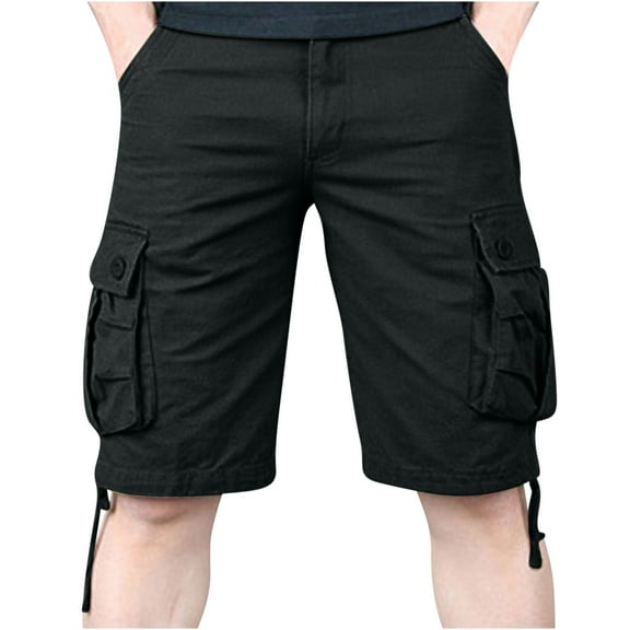 SOOMLON Mens Cargo Shorts 2023 Summer Men Lightweight Baggy Camping Travel Shorts Beach Shorts Plus Size Cargo Shorts Pockets Summer Beach Shorts Black XXXL
