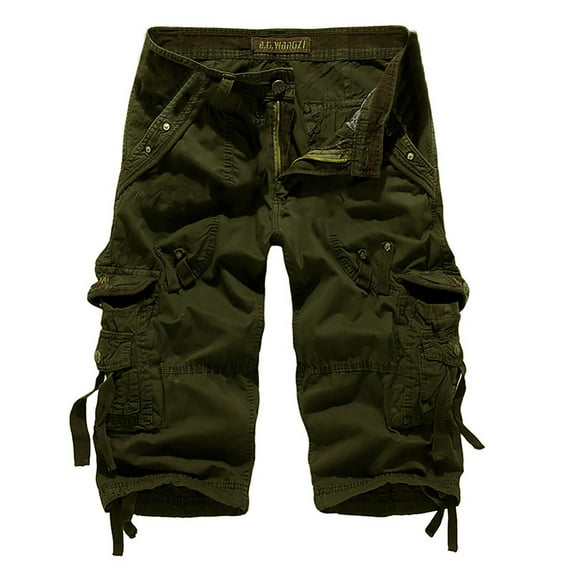 SOOMLON Mens Casual Cargo Shorts Outdoor Work Shorts Pocket Y2k Shorts Beach Work Trouser Cargo Shorts Army Green XXXXXL