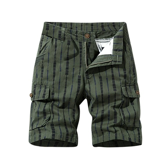SOOMLON Mens Casual Cargo Shorts Relaxed Fit Outdoor Work Shorts Beach Shorts Plus Size Cargo Shorts Pockets Summer Beach Shorts Army Green M