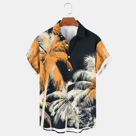 SOOMLON Mens Hawaiian Shirts Short Sleeve Casual Button Down Tropical Beach Shirt Vacation Shirt 2XL