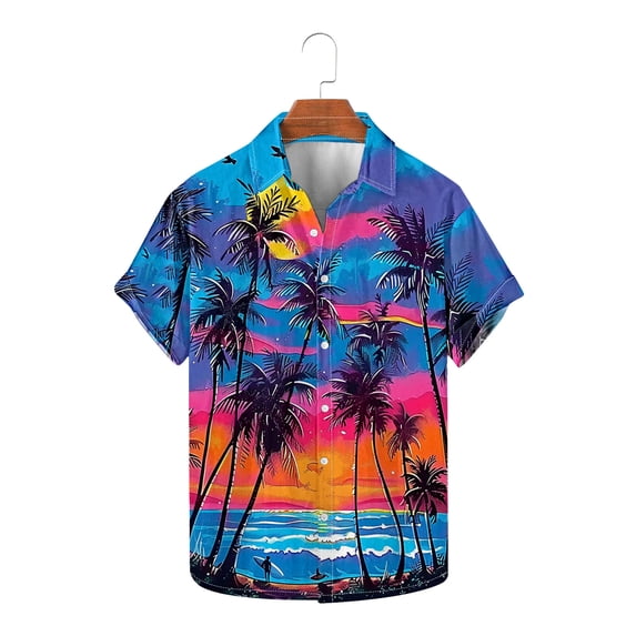 SOOMLON Mens Hawaiian Shirts Short Sleeve Casual Button Down Tropical Beach Shirt Vacation Shirt XL