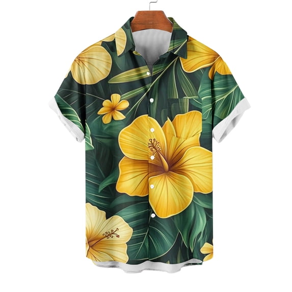 SOOMLON Mens Hawaiian Shirts Short Sleeve Casual Button Down Tropical Beach Shirt Vacation Shirt XL