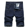 thumbnail image 1 of SOOMLON Mens Jean Shorts Slim Fit Relaxed Casual Summer Denim Shorts Ripped Casual Shorts Summer Elastic Shorts Jeans Dark Blue XL, 1 of 7