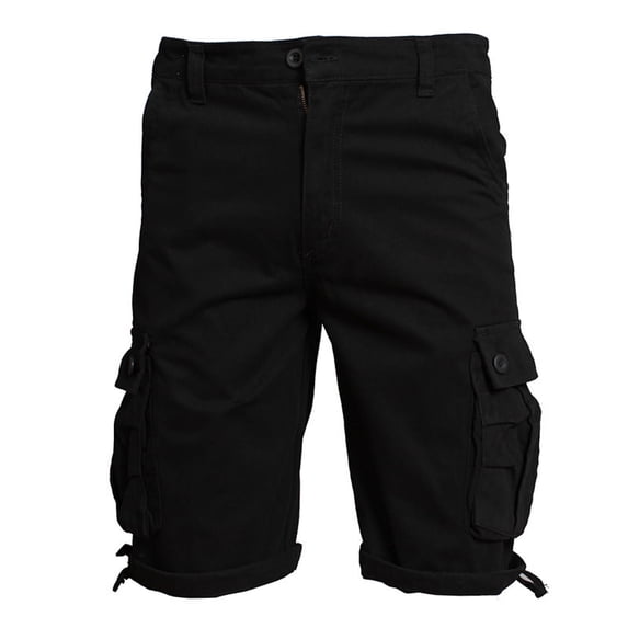 SOOMLON Mens Outdoor Casual Cargo Shorts Straight Fit Pants Men Beach Shorts for Men Baggy Streetwear Men Pants Pocket Beach Shorts Beach Work Trouser Cargo Shorts Black XXL