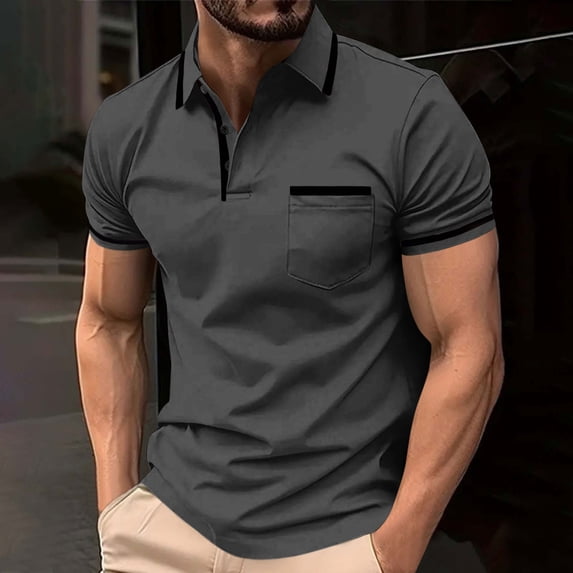 SOOMLON Mens Short Sleeve Dress Shirts Big and Tall Lapel Shirts Breathable Mesh Shirt Summer Work Clothes with Pocket