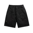 thumbnail image 1 of SOOMLON Mens Shorts Casual Classic Fit Summer Beach Shorts Zipper Bohemian Shorts Workwear Shorts Slim Fit Straight Leg Pants Outdoor Sports Shorts Black S, 1 of 4