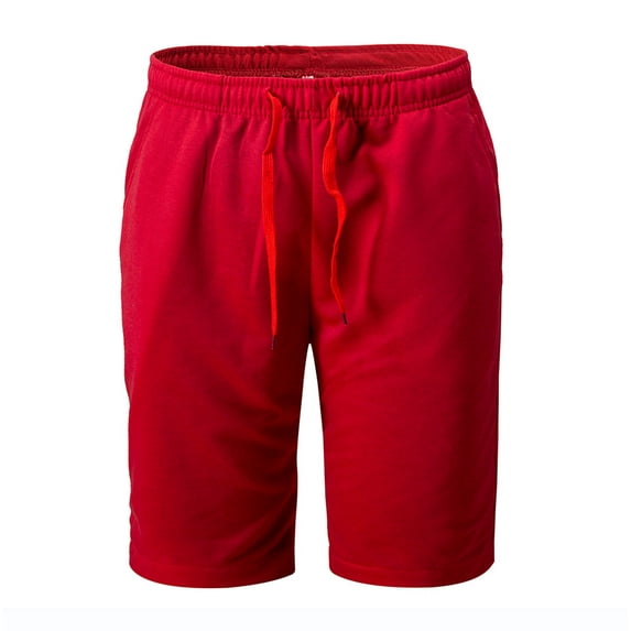 SOOMLON Mens Shorts Casual Slim Fit Shorts for Men Beach Shorts Loose Straight Beach Pants Sports Pants Red L