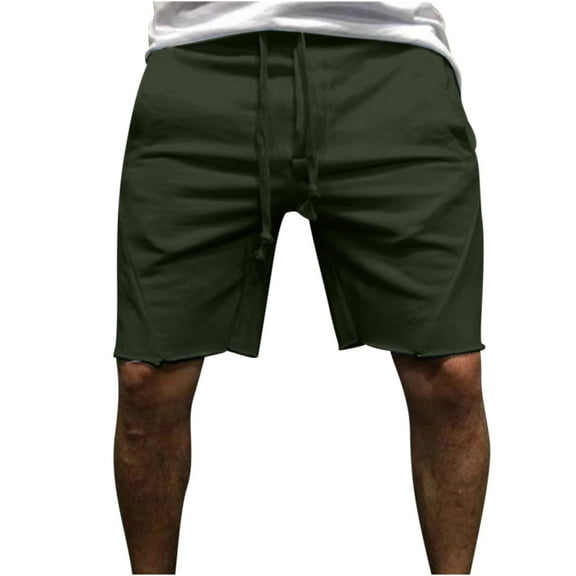 SOOMLON Mens Shorts Casual Summer Shorts Loose Straight Beach Pants Sports Pants Army Green L