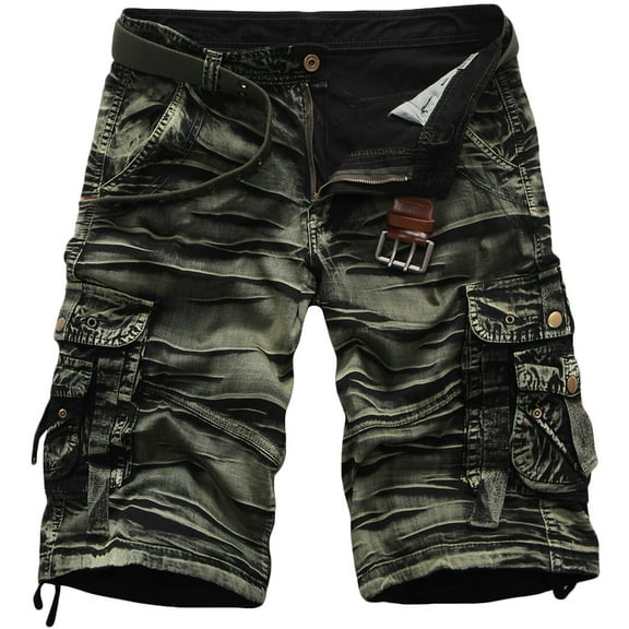 SOOMLON Mens Shorts Summer Fashion Sports Cargo Pants Straight Leg Loose Shorts Beach Pocket Beach Shorts Zipper Summer Button Sport Shorts Camouflage S