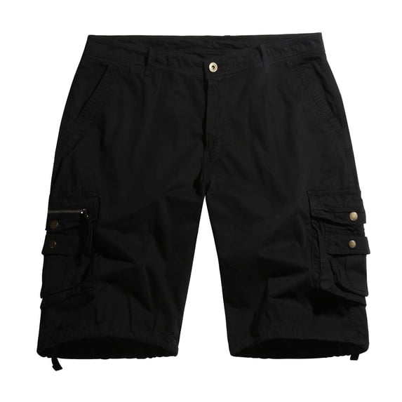 SOOMLON Mens Shorts Summer Men's Casual Shorts Lightweight Breathable Work Cargo Shorts Pocket Y2k Shorts Beach Work Trouser Cargo Shorts Black XXL