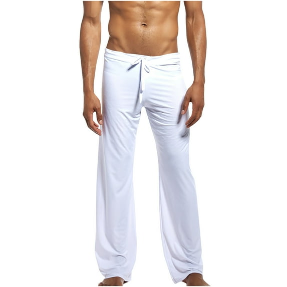 SOOMLON Mens Sweatpants Lounge Pants Home Pants Yoga Trousers White L