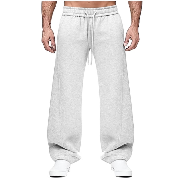 SOOMLON Mens Sweatpants Open Bottom Big and Tall Long Pants Elastic Waist Drawstring Trouser Wrinkle Resistant Pants