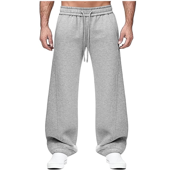 SOOMLON Mens Sweatpants Open Bottom Big and Tall Long Pants Elastic Waist Drawstring Trouser Wrinkle Resistant Pants