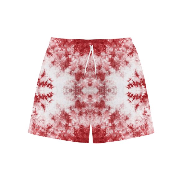 SOOMLON Mens Swim Trunks Tie Dye Beach Shorts Funny Swim Shorts for Men Couples Swimwear Printed Formal Pants Breathable Sports Surfing Seaside Vacation Beach Shorts Swimming Trunks Red L