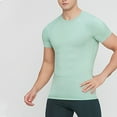 thumbnail image 1 of SOOMLON Mens Tops Athletic Round Neck Stretchy T Shirts Summer Workout Short Sleeve Quick Dry Shirts 2025 Fashion Mint Green Running Tees Solid Basic Casual Slim Tops Blouses Value 2XL, 1 of 9