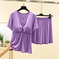 thumbnail image 1 of SOOMLON Modal Pajamas Women Plus Size Cooling Lounge Sets Short Sleeve Padded Shirts Solid Two Piece Loungewear, 1 of 6