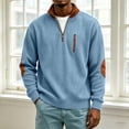 thumbnail image 1 of SOOMLON Oversized Sweatshirt Men Big and Tall Mock Neck 1/4 Zip Pullover Corduroy Long Sleeve Shirts Fall Fashion Wear, 1 of 6