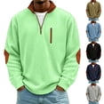 thumbnail image 1 of SOOMLON Oversized Sweatshirt Men Big and Tall Mock Neck 1/4 Zip Pullover Corduroy Long Sleeve Shirts Fall Fashion Wear, 1 of 7