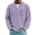 thumbnail image 1 of SOOMLON Oversized Sweatshirt Men Big and Tall Mock Neck Zip Pullover Corduroy Long Sleeve Shirts Fall Winter Clothes, 1 of 9